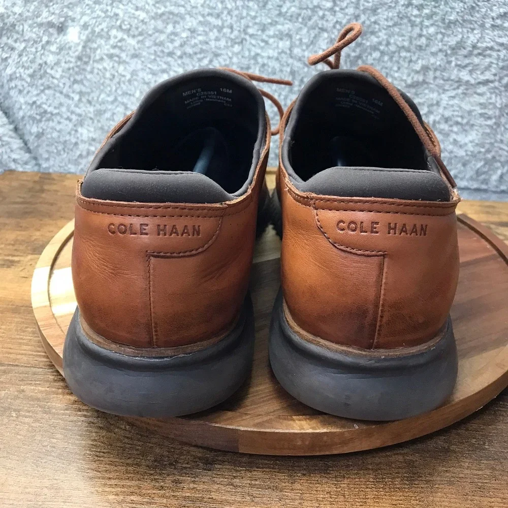 Cole Haan 2.ZERØGRAND Laser Wingtip Oxford Mens 16M British Tan Leather Lined